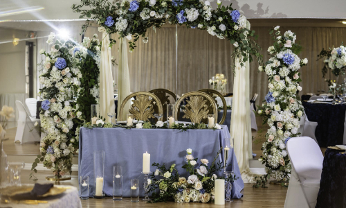 florida venue lilac party theme table setting