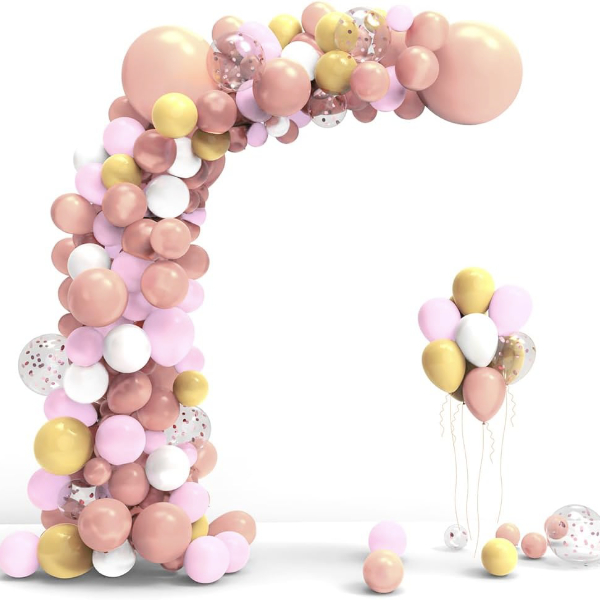 large rose gold balloon arch garland kit