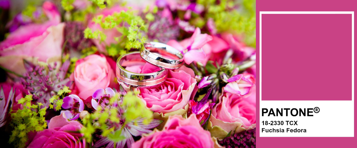 fuchsia color floral centerpieces