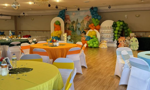 Central Florida colorful dinosaur first birthday party