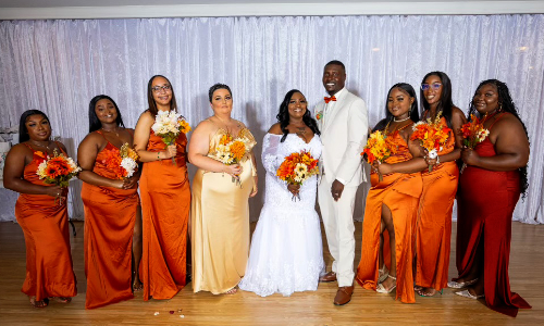 florida tuscan orange wedding party venue