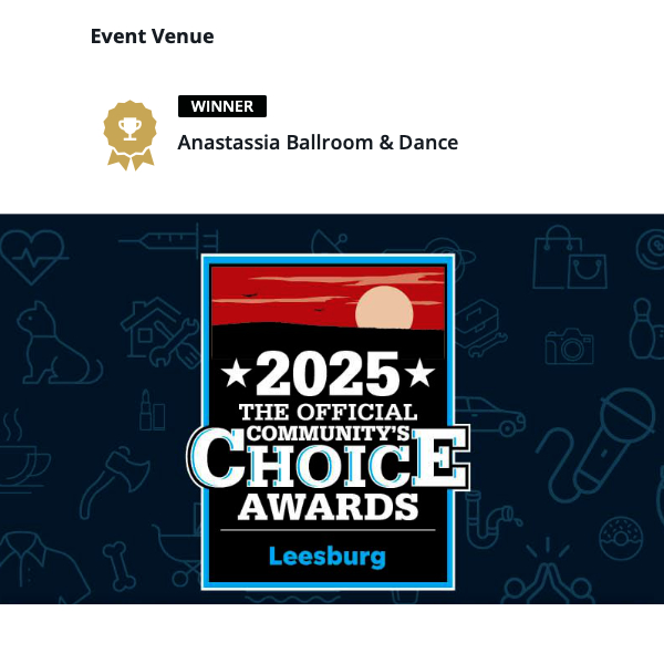 voted #1 event venue in 2025 leesburg choice award